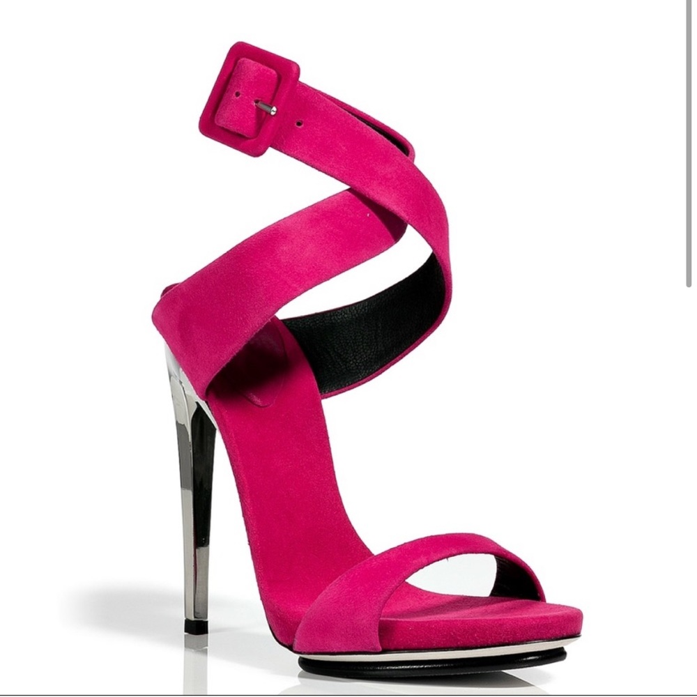Giuseppe Zanotti Chrome Stiletto Fuschia Heels